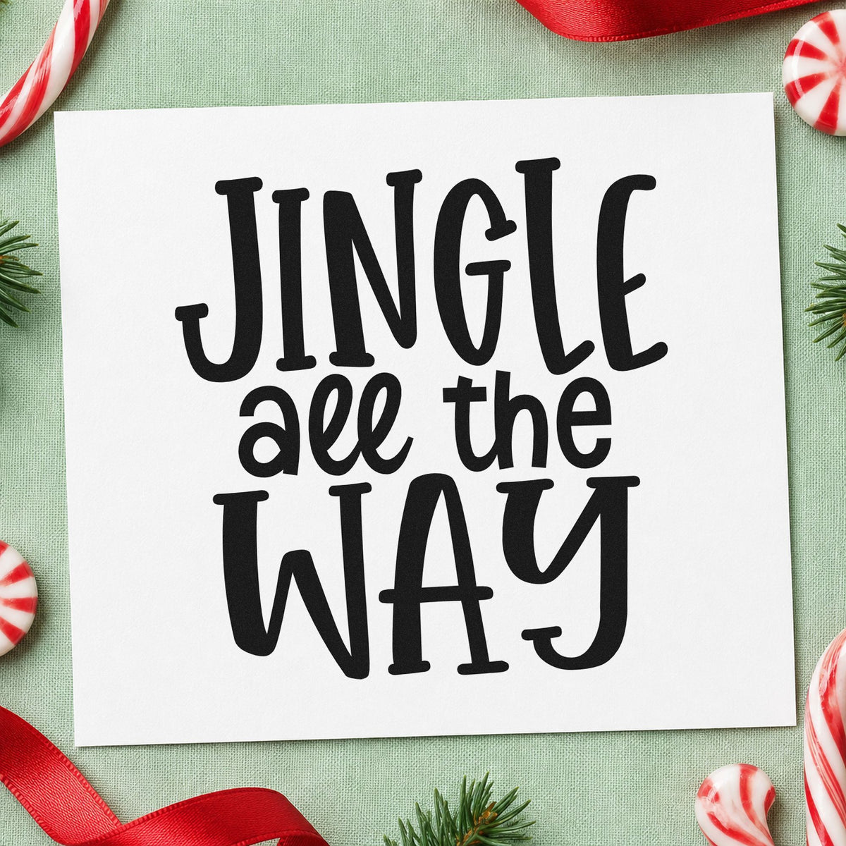 PSI Pre-Inked Jingle All The Way Lettering Stamp in use 9