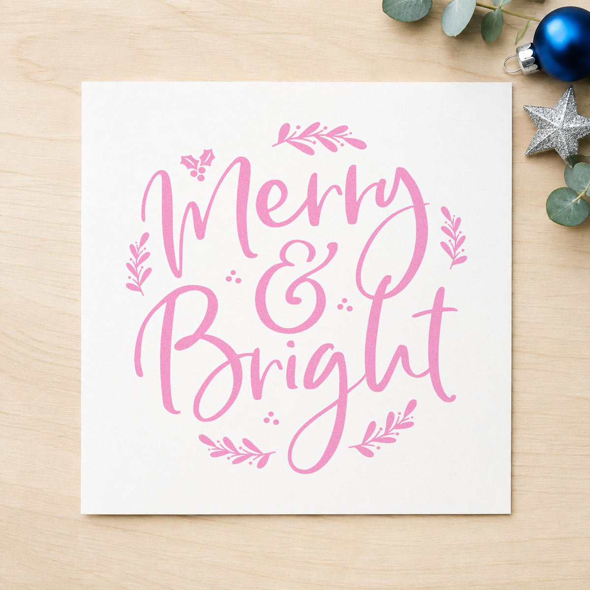 Merry And Bright Botanical Leafy Branches Stamp – Self-Inking in use 10