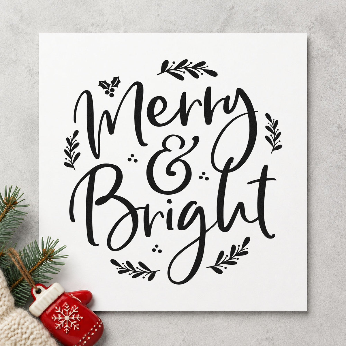 Merry And Bright Botanical Leafy Branches Stamp – Self-Inking in use 9
