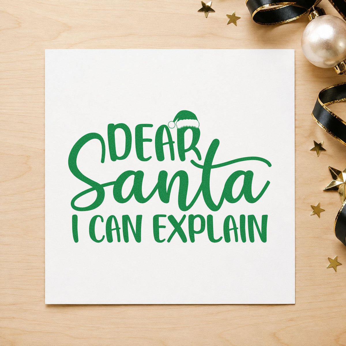 Dear Santa I Can Explain Stamp – Wood Handle in use 3
