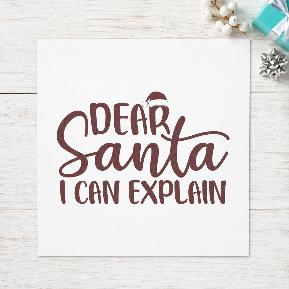 Dear Santa I Can Explain Stamp – Wood Handle in use 4