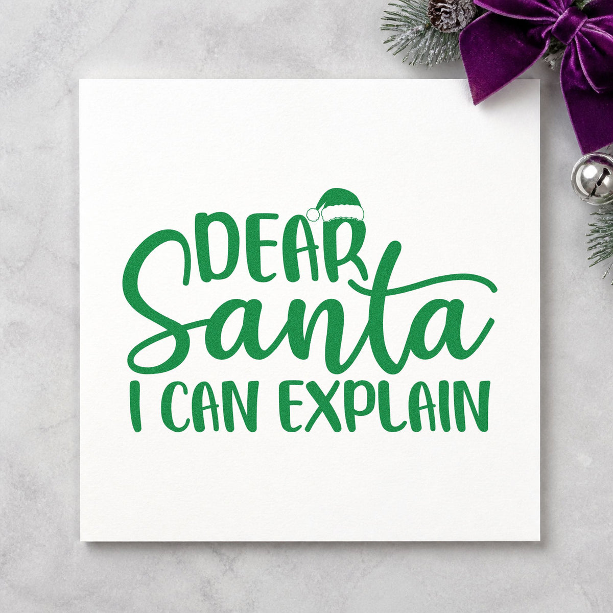 Dear Santa I Can Explain Stamp – Wood Handle in use 6