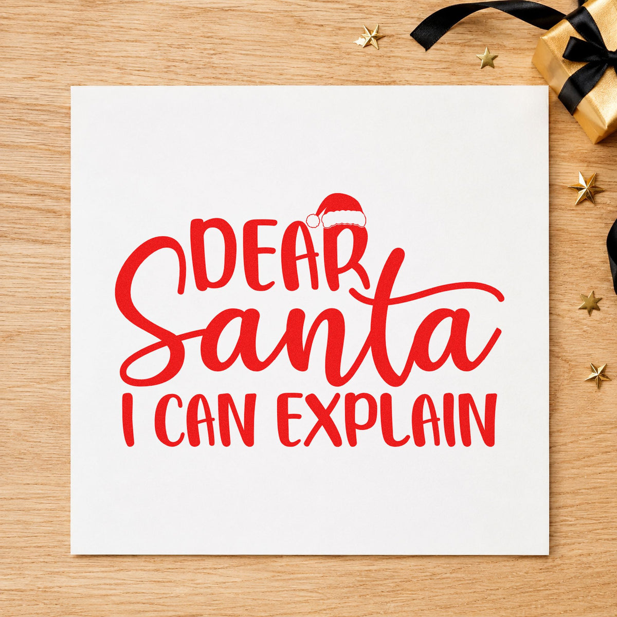 Dear Santa I Can Explain Stamp – Wood Handle in use 7