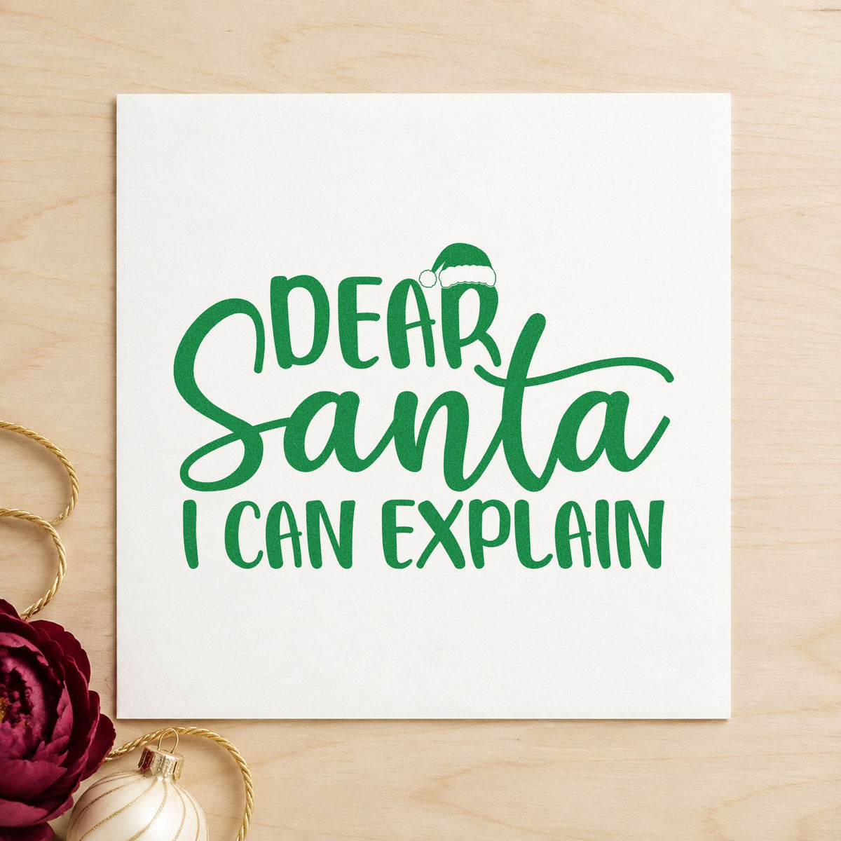 Dear Santa I Can Explain Stamp – Wood Handle in use 8