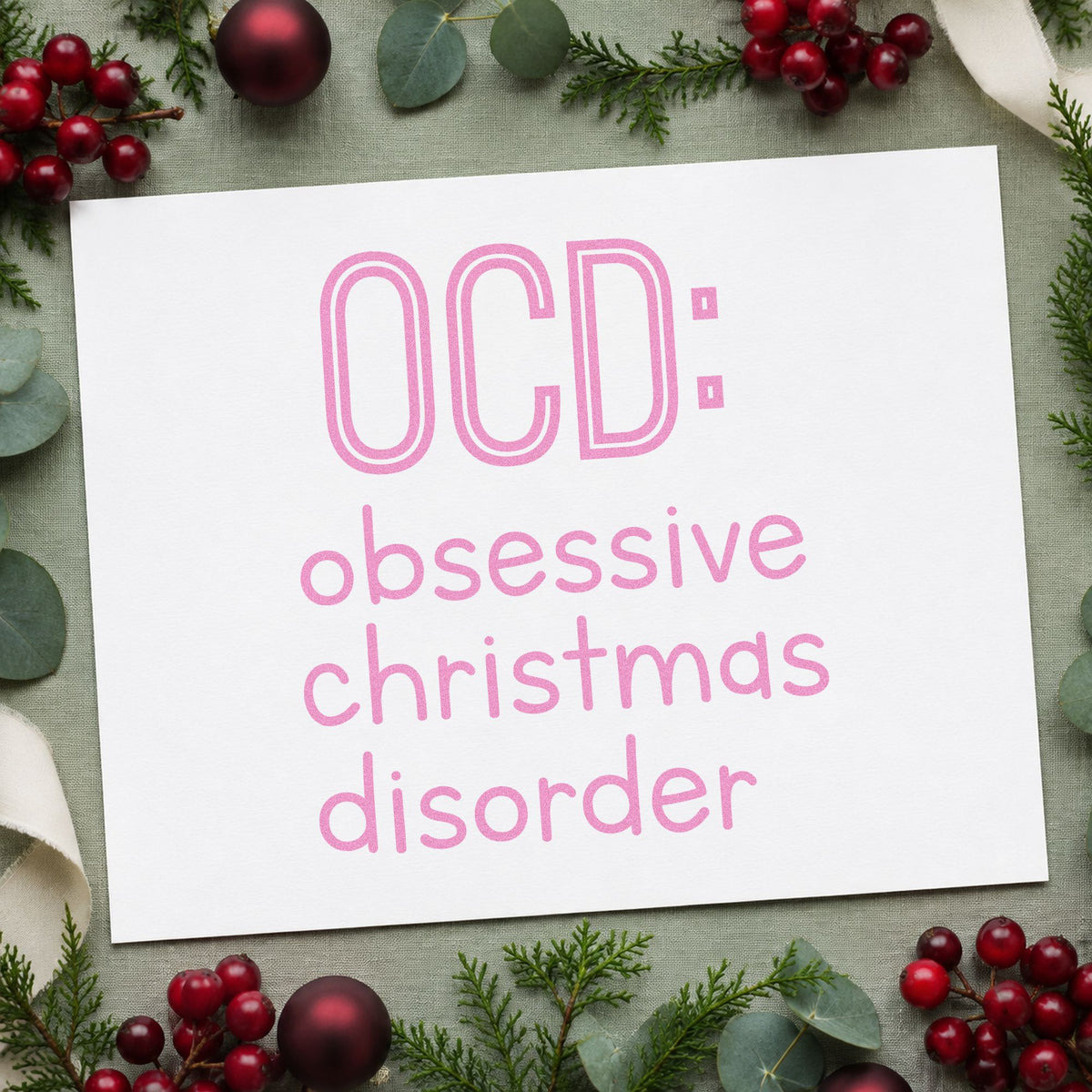 Obsessive Christmas Disorder Outline Detail Hand Stamp – Duo in use 10