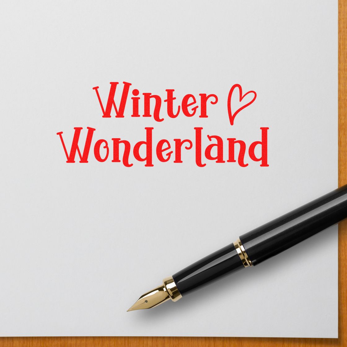 Winter Wonderland rubber stamp design for holiday cards, journaling, and winter craft projects.