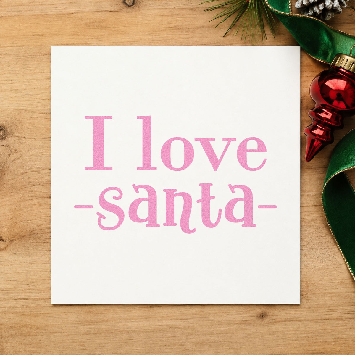 I Love Santa Serif Lettering PSI Pre-Inked Stamp in use 10