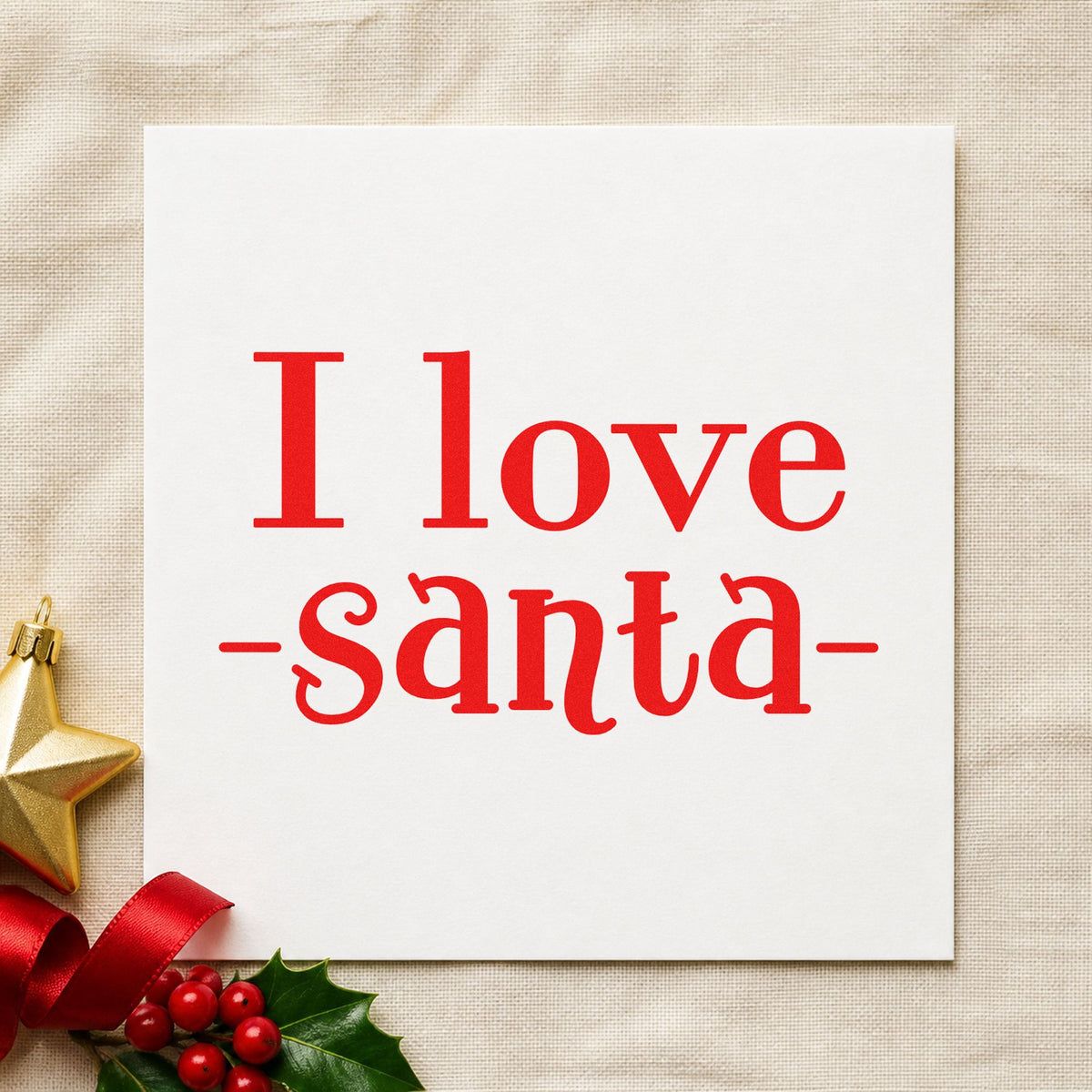 I Love Santa Serif Lettering PSI Pre-Inked Stamp in use 5