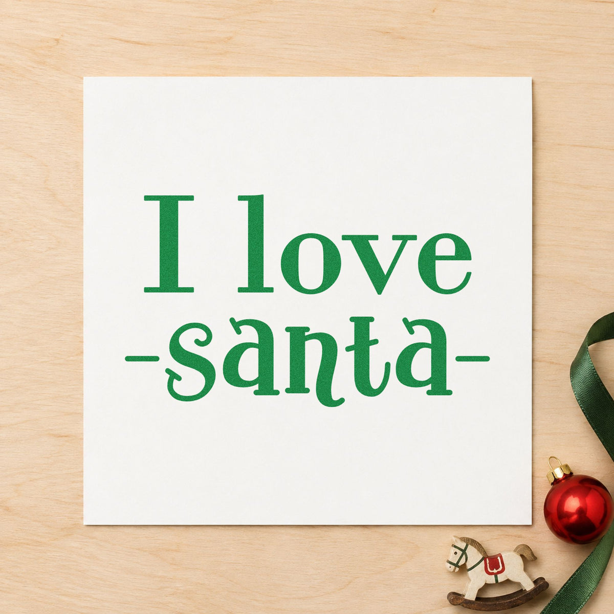 I Love Santa Serif Lettering PSI Pre-Inked Stamp in use 8