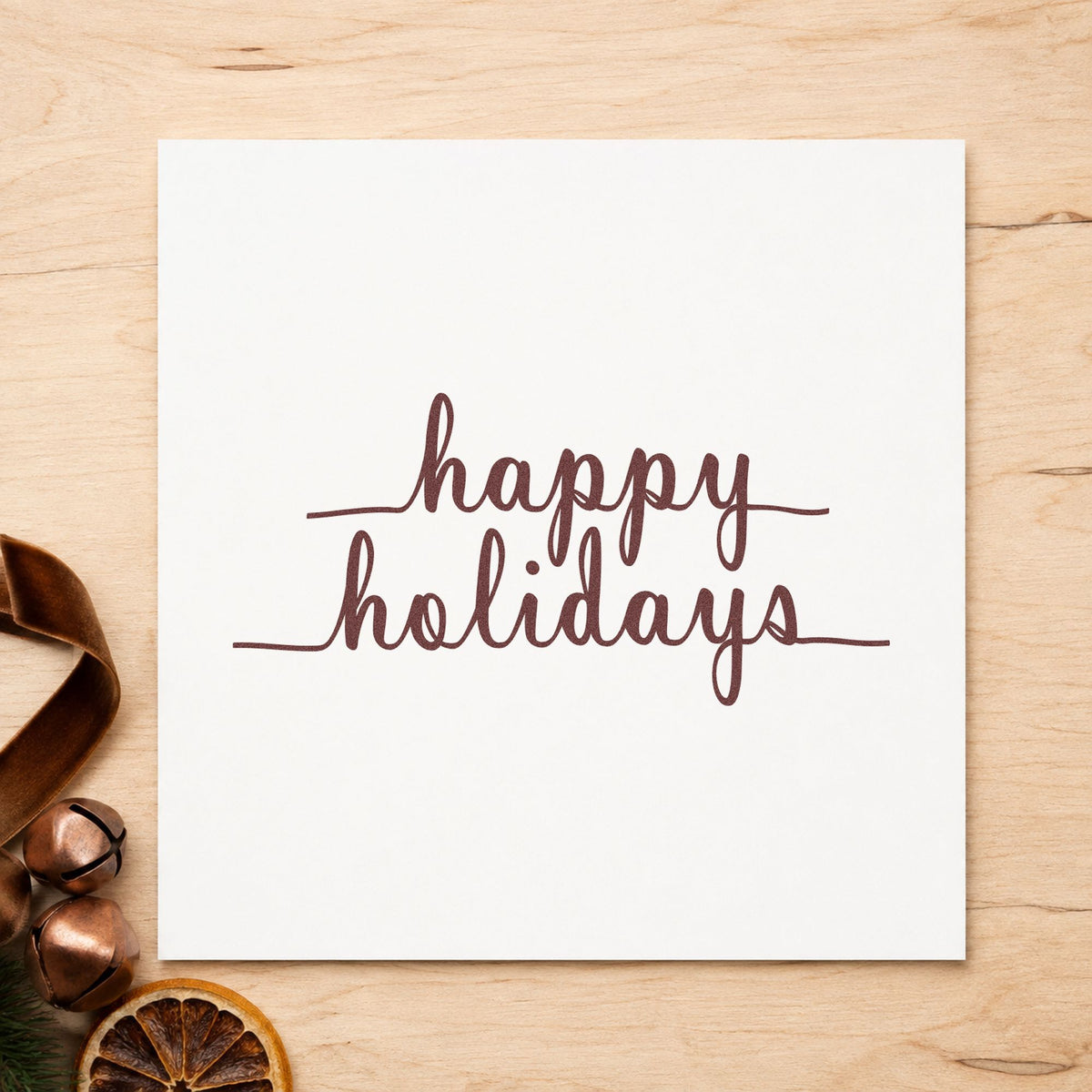 Happy Holidays Underlined Script Slim Pre-Inked Stamp in use 4