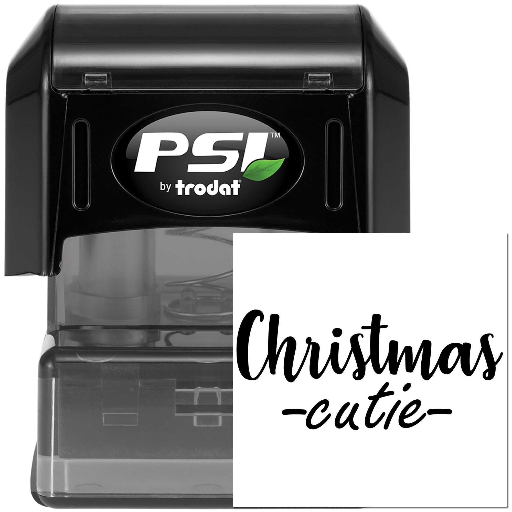 PSI by Trodat self-inking rubber stamp with Christmas Cutie design for holiday cards, crafts, and gift tags.
