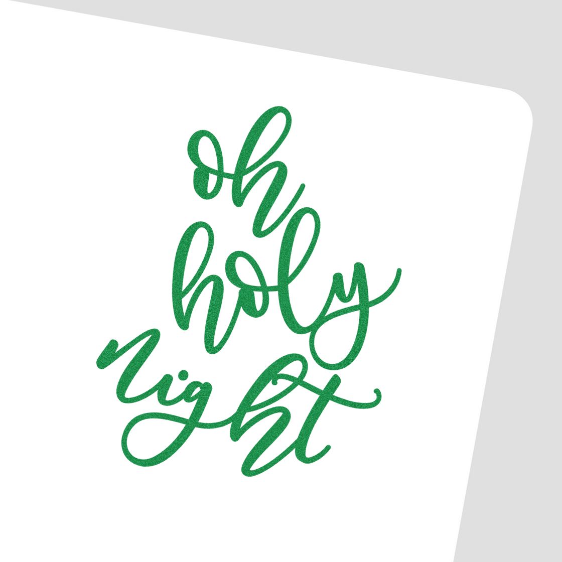 Oh Holy Night Christmas rubber stamp design with elegant script for holiday cards, crafts, and festive paper projects.