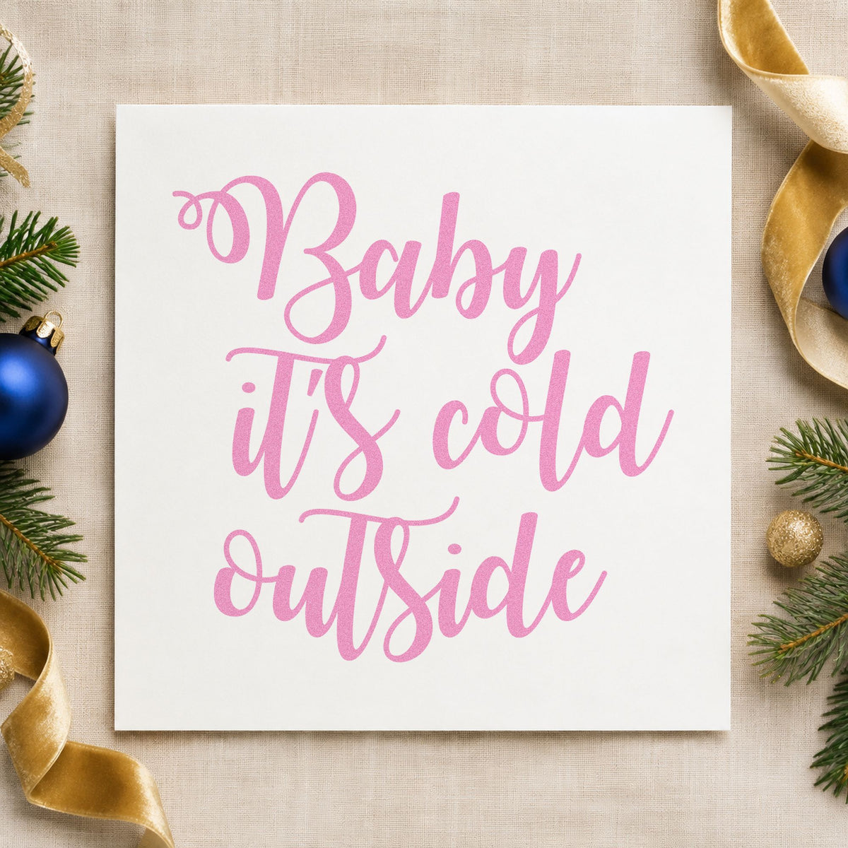 Baby It's Cold Outside Script Pre-Inked Stamp – PSI in use 10