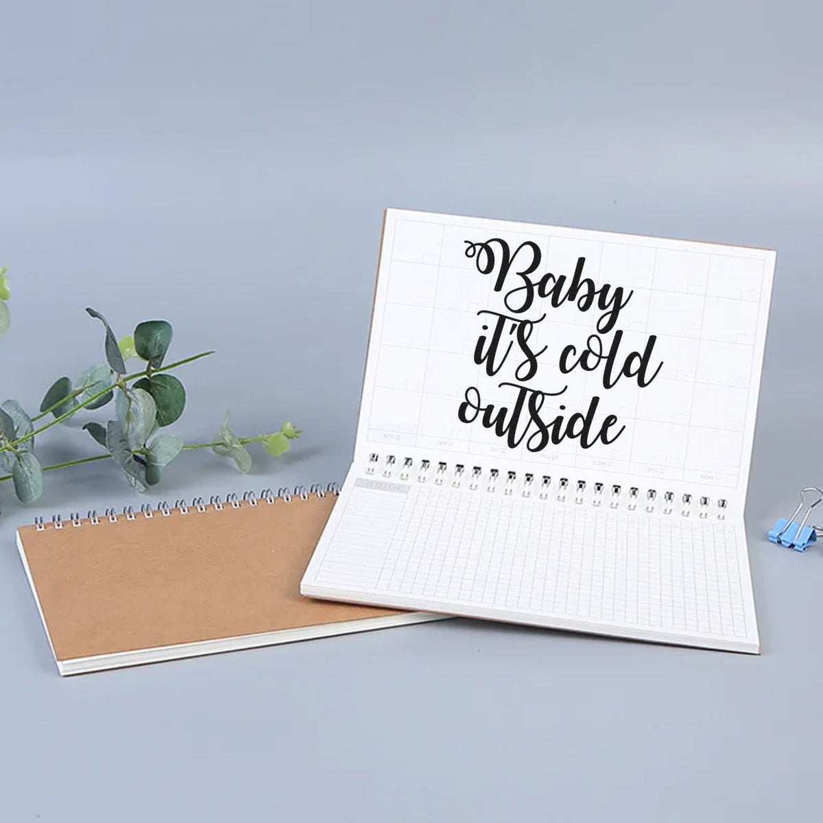 Baby its Cold Outside rubber stamp design for winter journaling, planners, and seasonal craft projects.