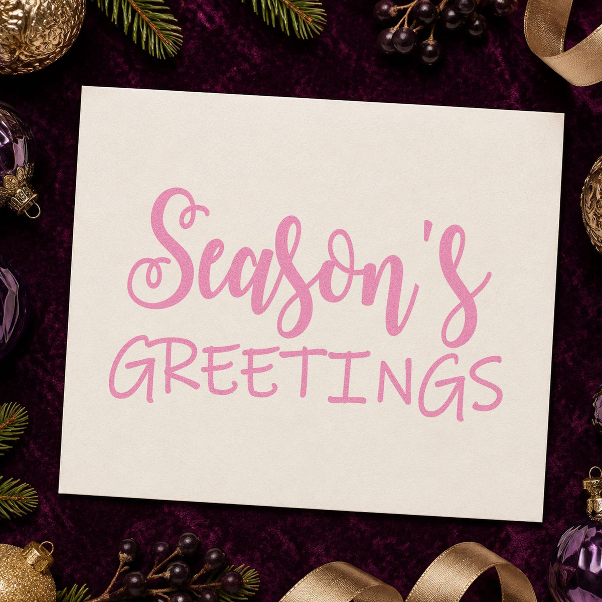 Season's Greetings Mixed Lettering Compact Pre-Inked Stamp – Slim in use 10