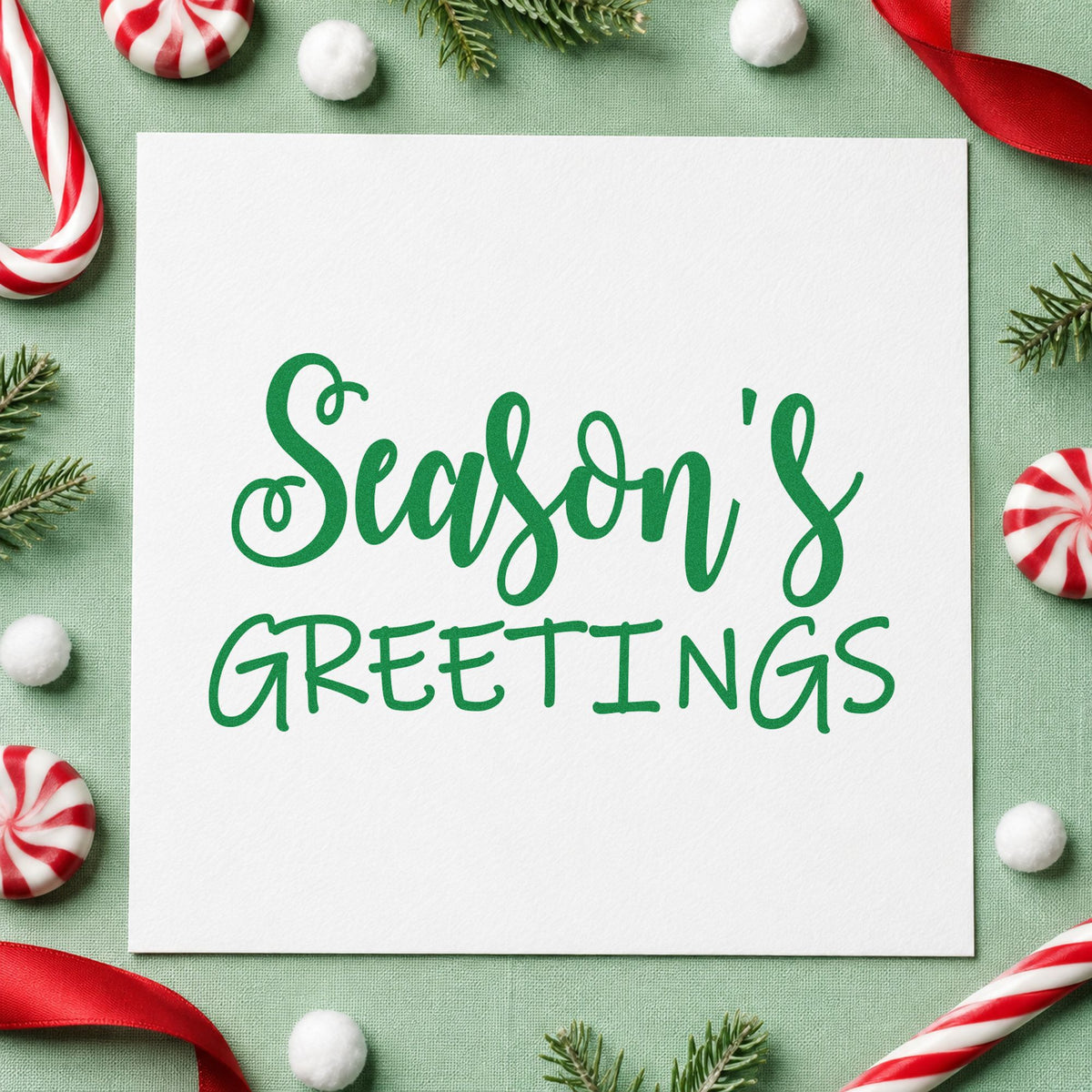 Season's Greetings Mixed Lettering Compact Pre-Inked Stamp – Slim in use 3