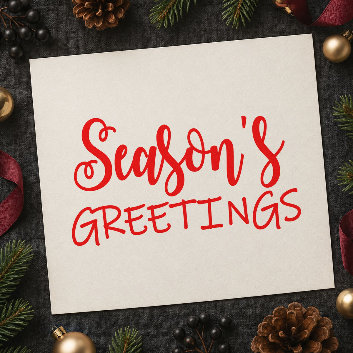 Season's Greetings Mixed Lettering Compact Pre-Inked Stamp – Slim in use 7