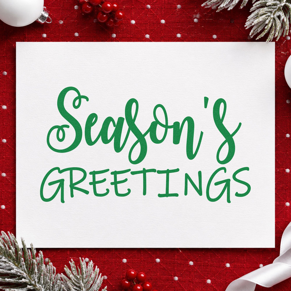 Season's Greetings Mixed Lettering Compact Pre-Inked Stamp – Slim in use 8