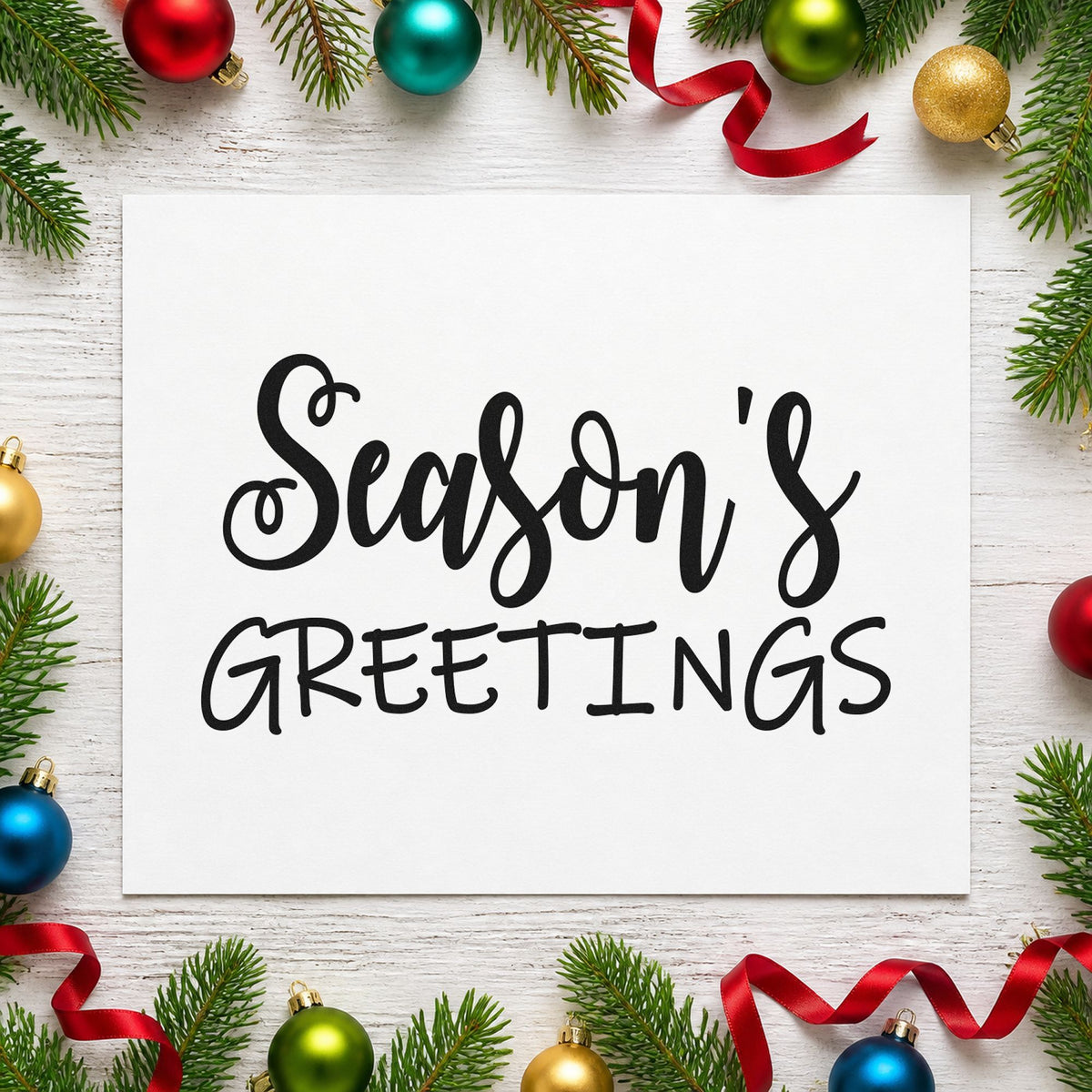 Season's Greetings Mixed Lettering Compact Pre-Inked Stamp – Slim in use 9