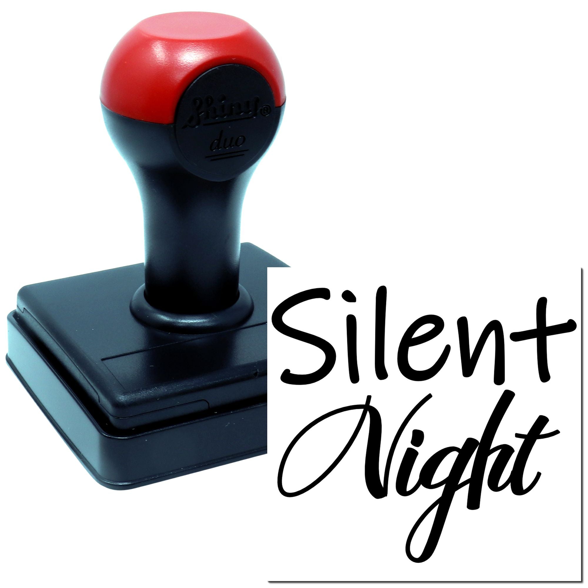 Silent Night self-inking rubber stamp for Christmas cards, holiday crafts, and festive stationery.