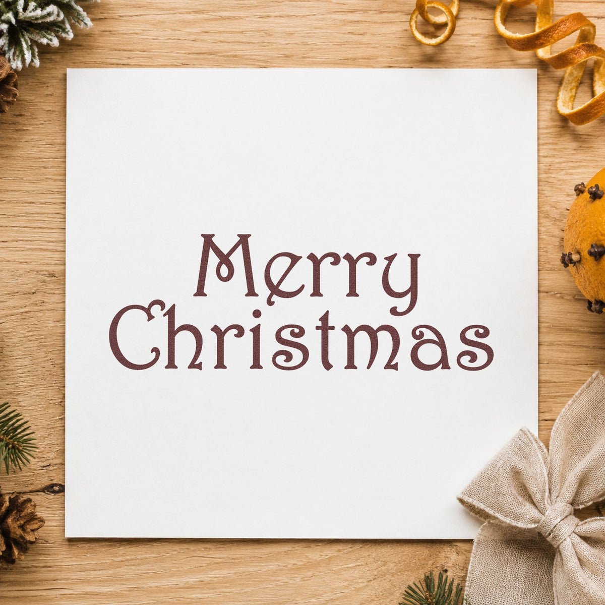 Merry Christmas Thin Serif Lettering Hand Stamp – Duo in use 4