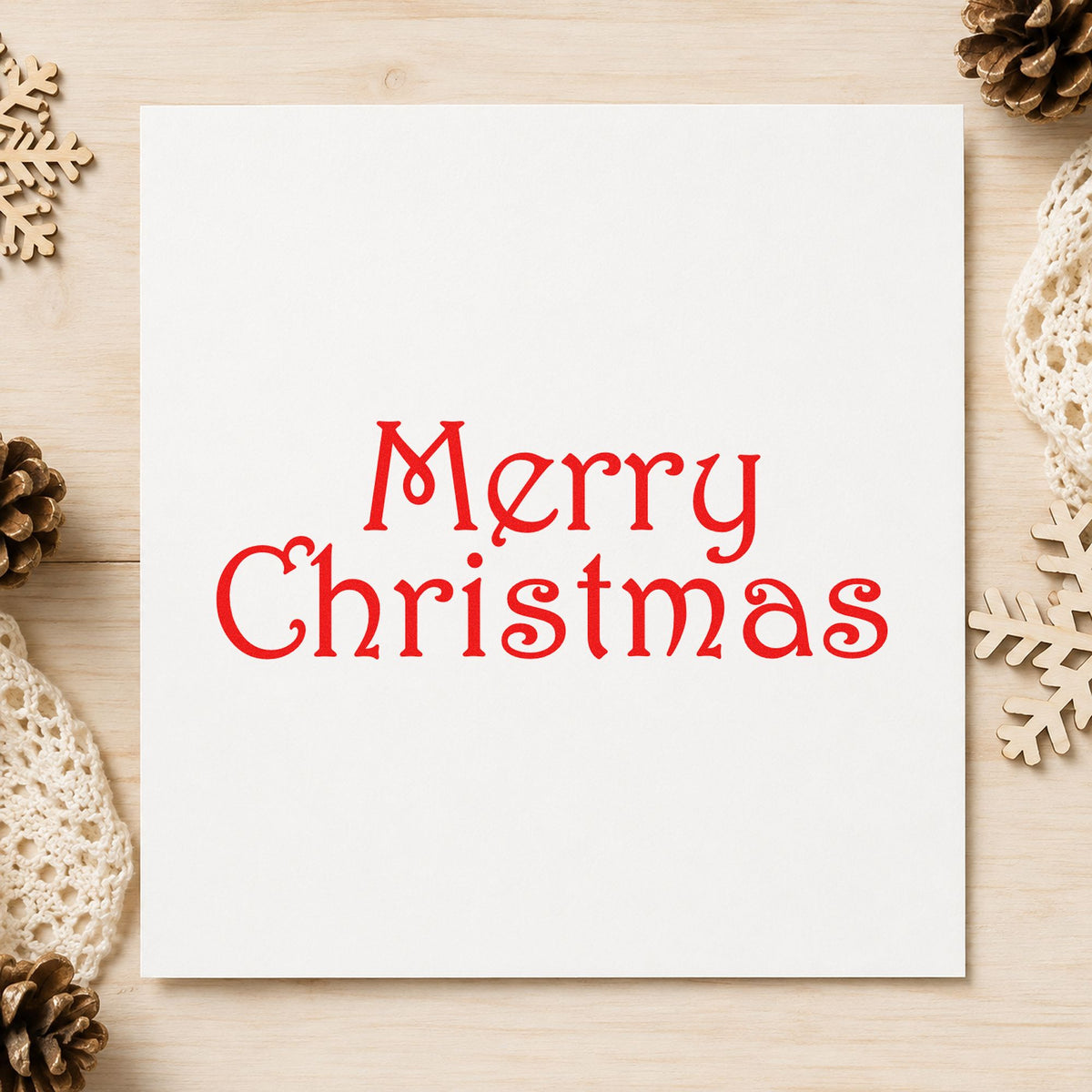 Merry Christmas Thin Serif Lettering Hand Stamp – Duo in use 5