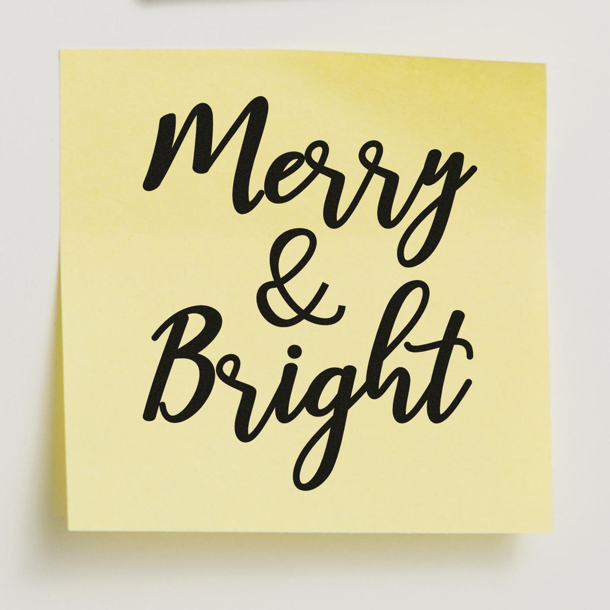 Merry & Bright holiday rubber stamp design for cards, crafts, and seasonal packaging