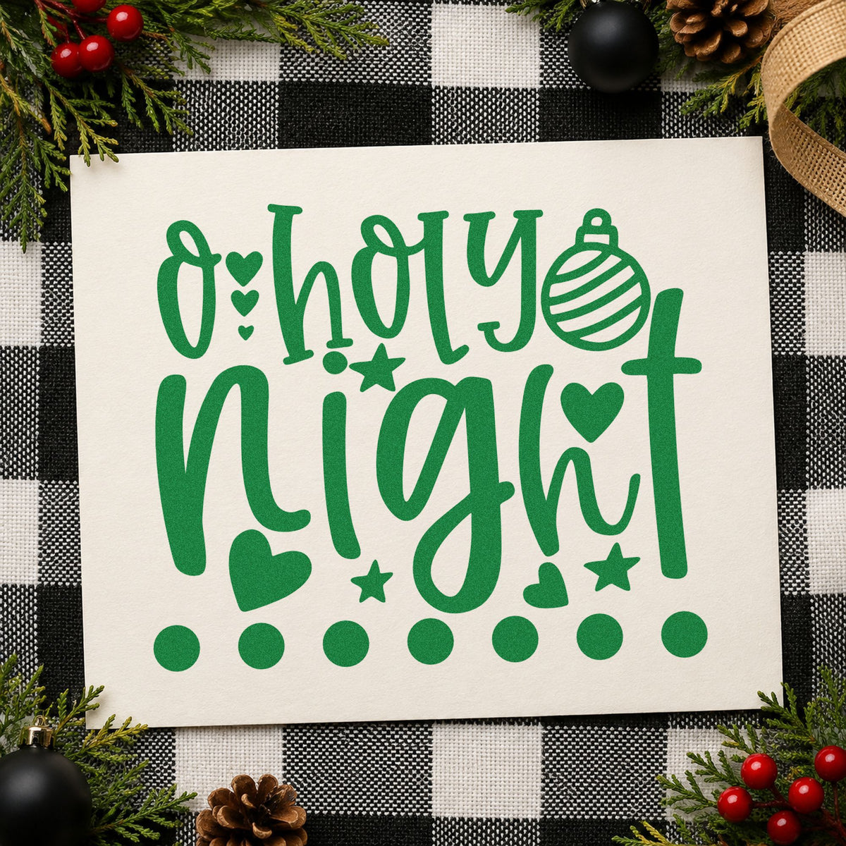 O Holy Night Hearts Wood Handle Stamp in use 3