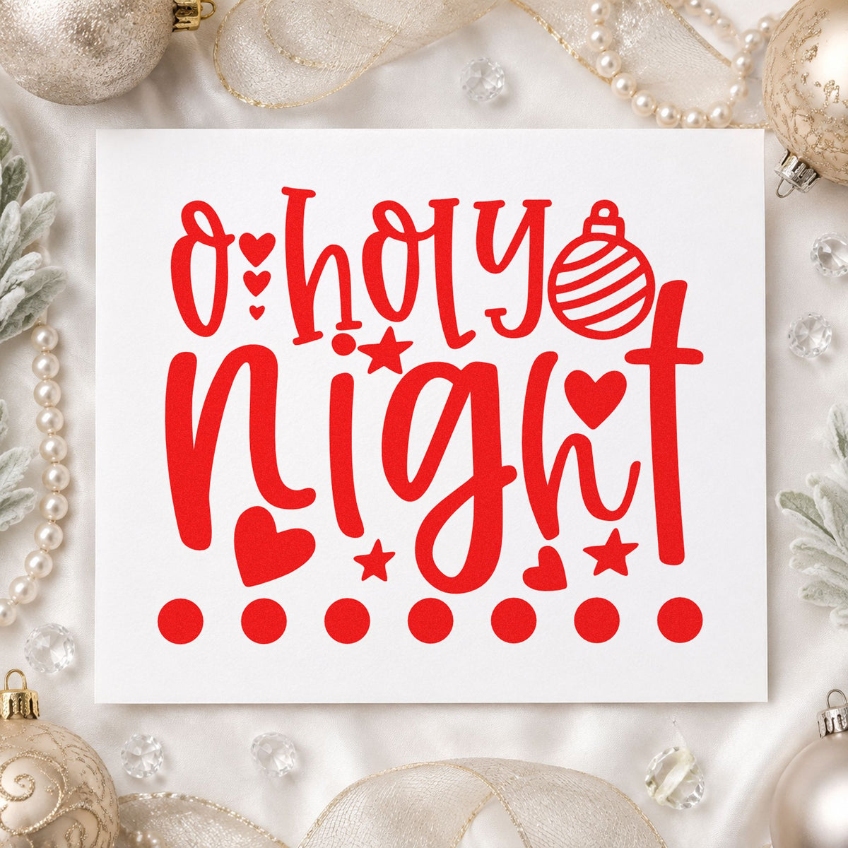 O Holy Night Hearts Wood Handle Stamp in use 5