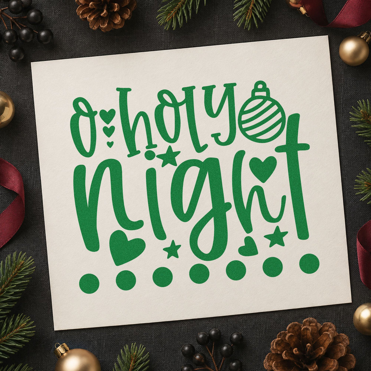 O Holy Night Hearts Wood Handle Stamp in use 6