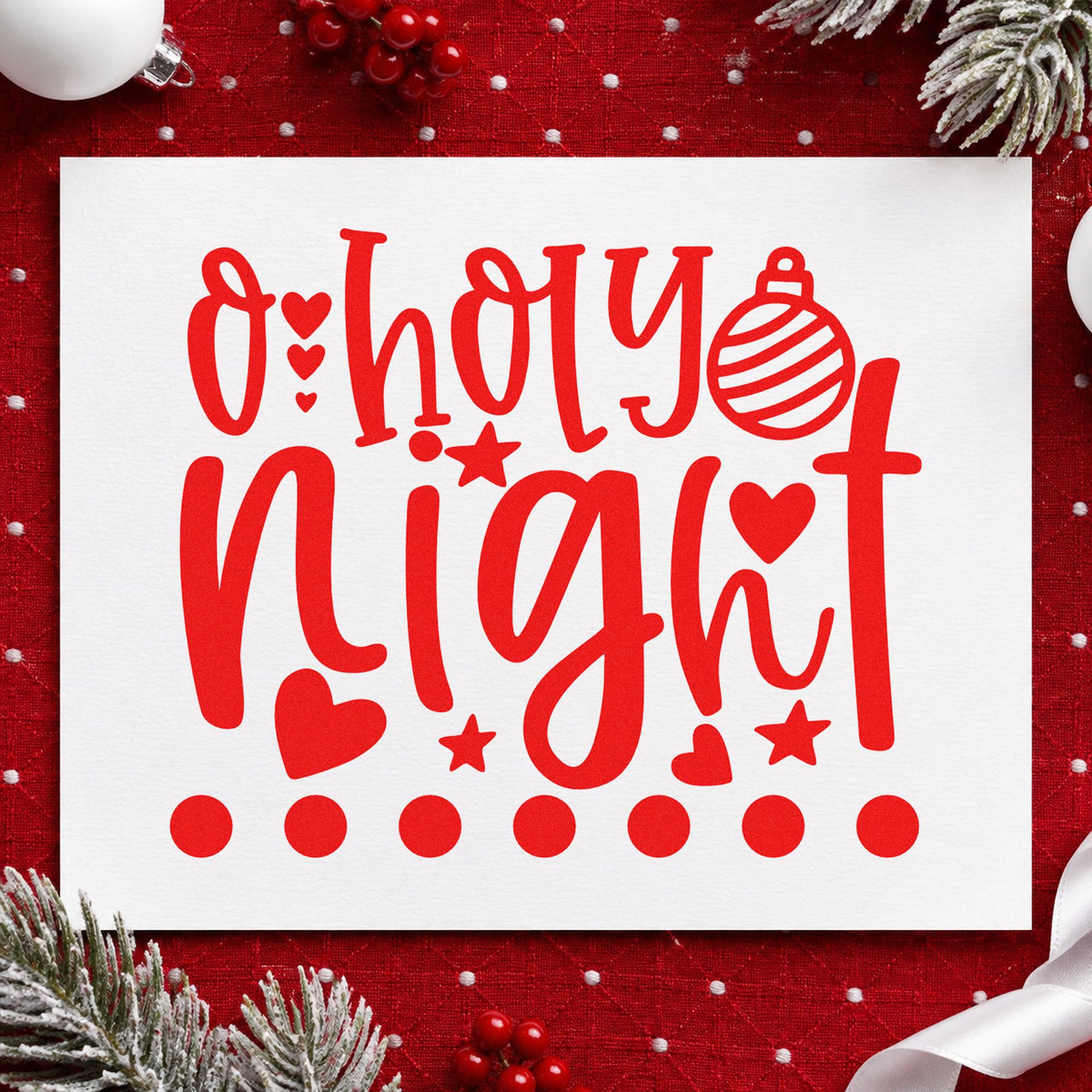 O Holy Night Hearts Wood Handle Stamp in use 7