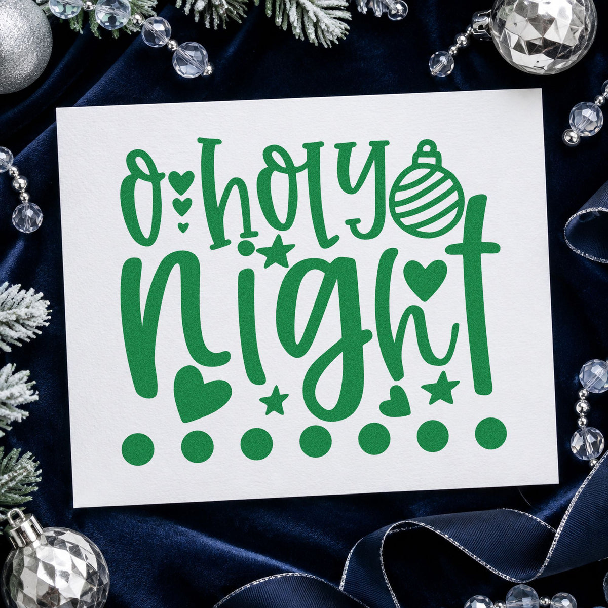 O Holy Night Hearts Wood Handle Stamp in use 8