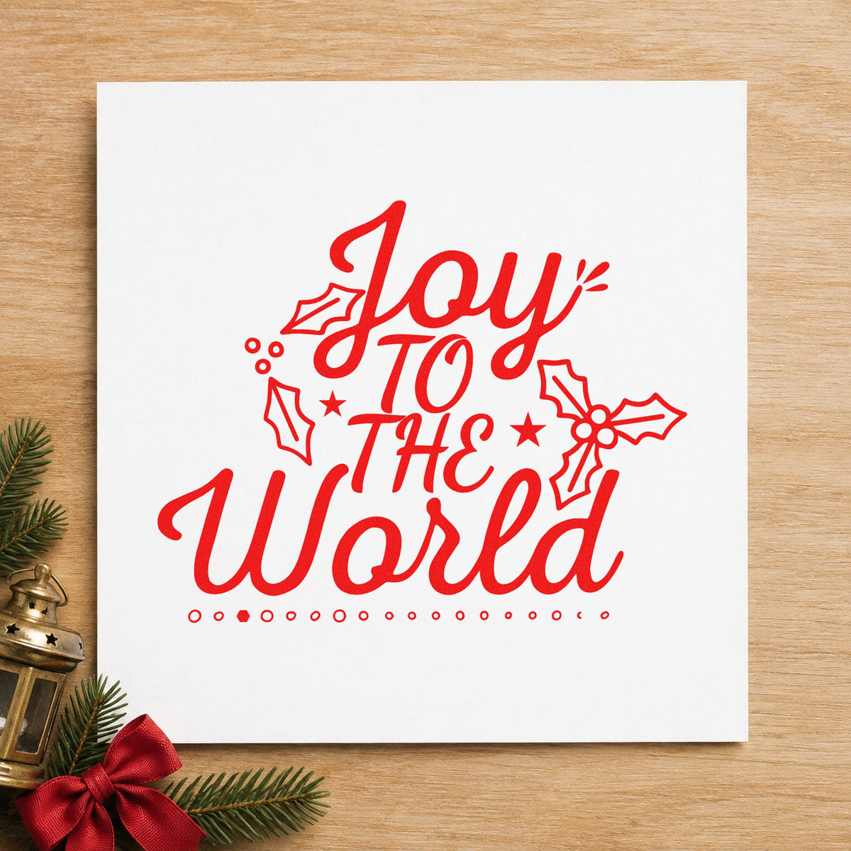 Joy To The World Holly Leaf Accents Hand Stamp – Duo in use 5