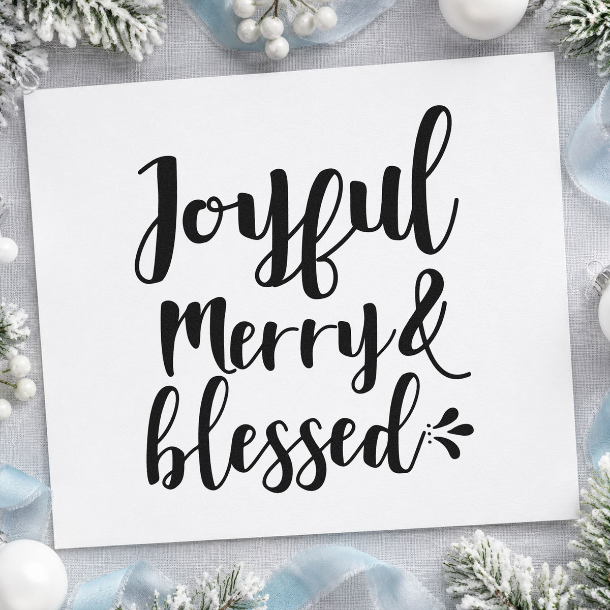 Joyful Merry & Blessed Brush Lettering Craft Stamp – Self-Inking in use 9