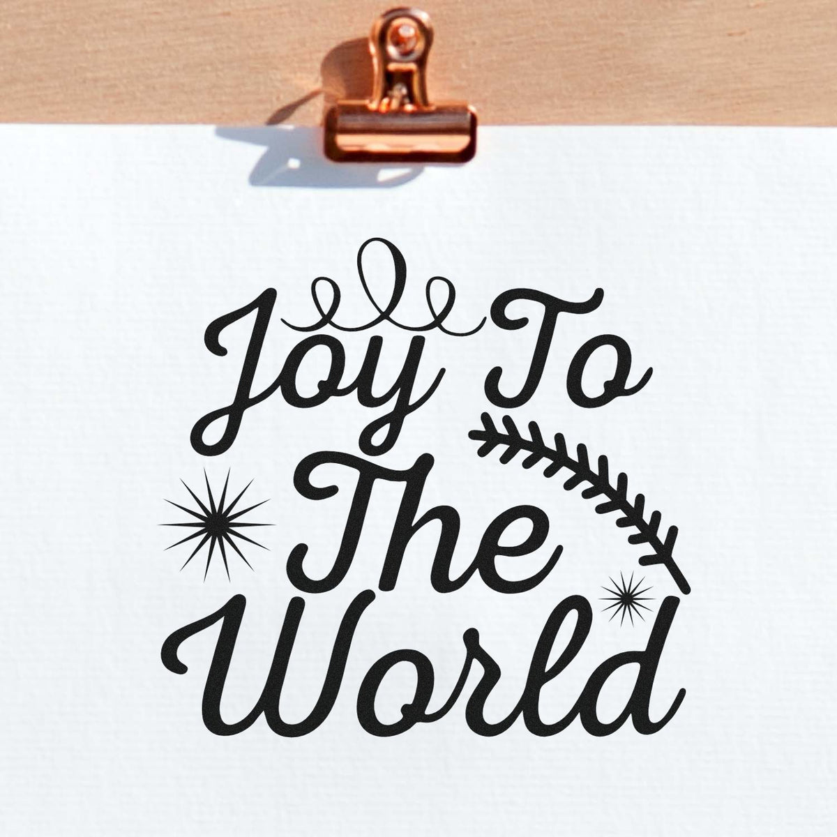 Joy To The World rubber stamp design for Christmas cards, holiday crafts, and festive handmade gifts.