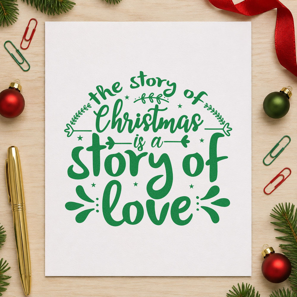 Christmas Story Of Love PSI Pre-Inked Stamp in use 3