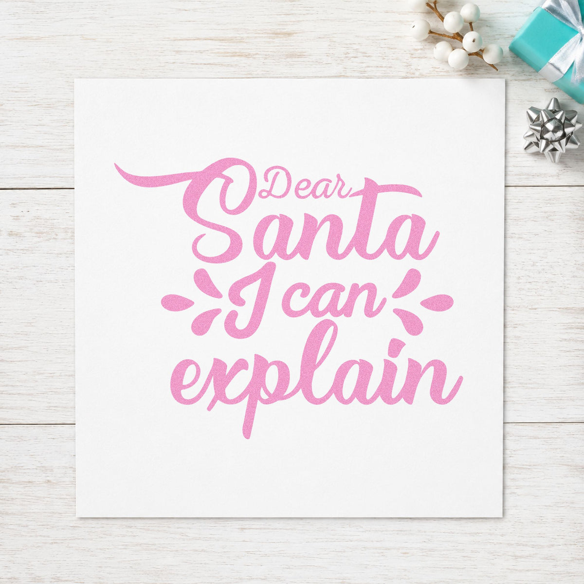 Dear Santa I Can Explain Brush Lettering Compact Pre-Inked Stamp – Slim in use 10