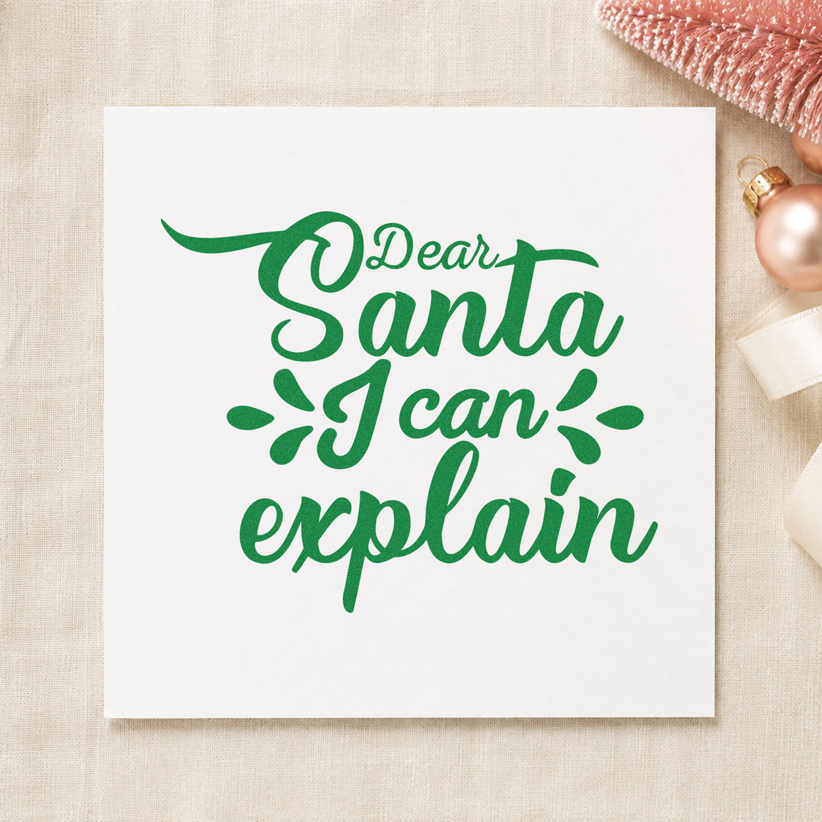 Dear Santa I Can Explain Brush Lettering Compact Pre-Inked Stamp – Slim in use 3