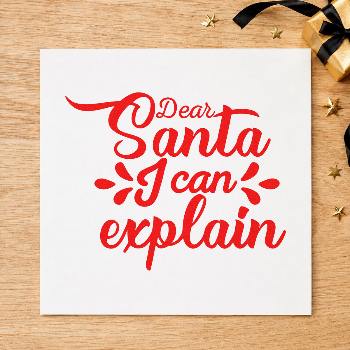 Dear Santa I Can Explain Brush Lettering Compact Pre-Inked Stamp – Slim in use 5