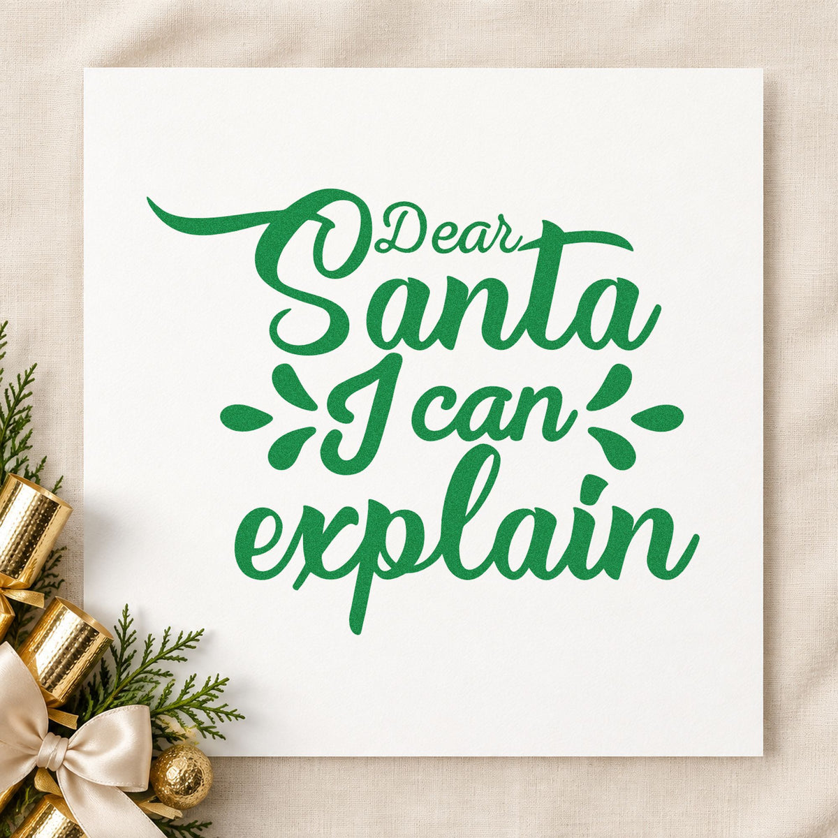 Dear Santa I Can Explain Brush Lettering Compact Pre-Inked Stamp – Slim in use 8