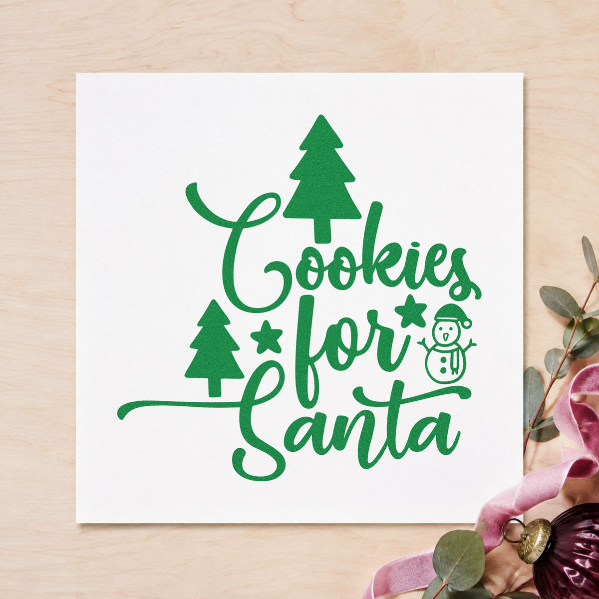 Cookies For Santa Trees Snowman Duo Hand Stamp in use 3