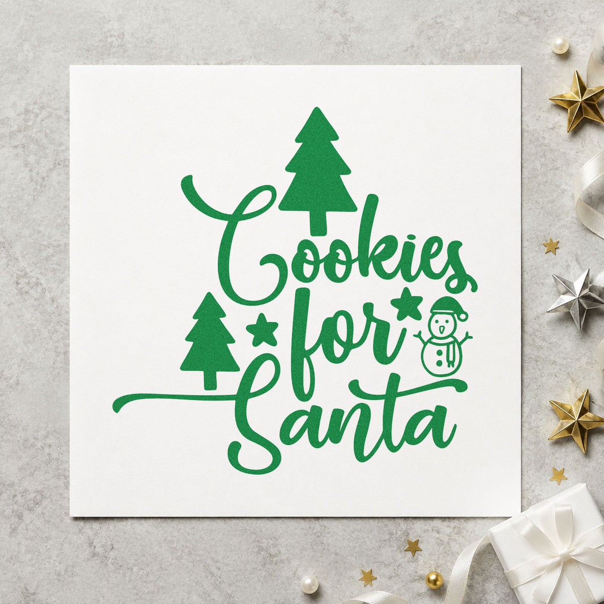 Cookies For Santa Trees Snowman Duo Hand Stamp in use 6