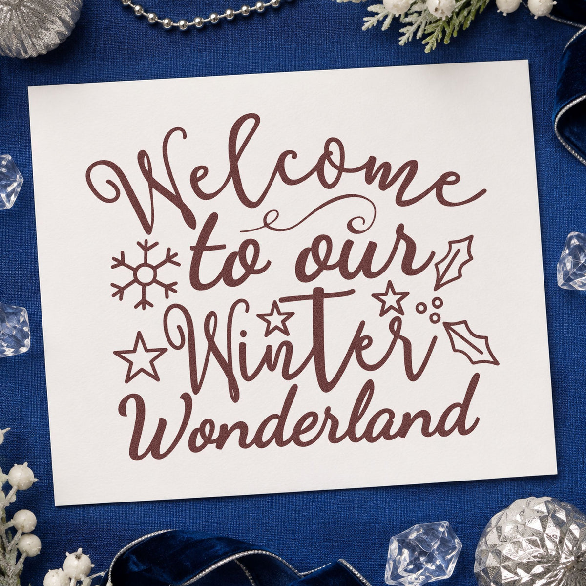 Welcome Winter Wonderland Pre-Inked Stamp – Slim in use 4