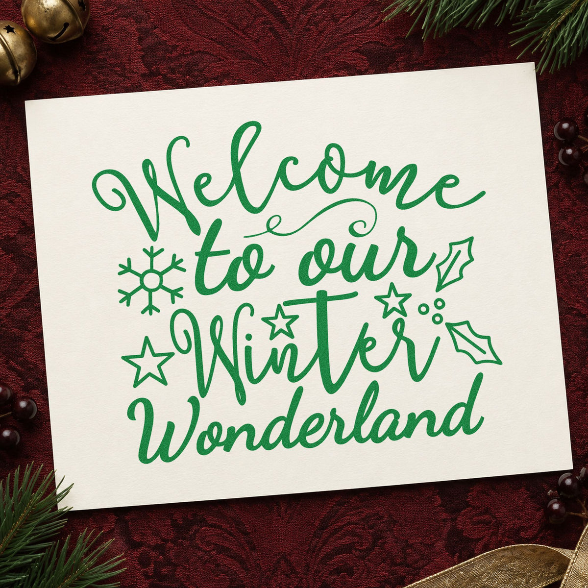 Welcome Winter Wonderland PSI Pre-Inked Stamp in use 8