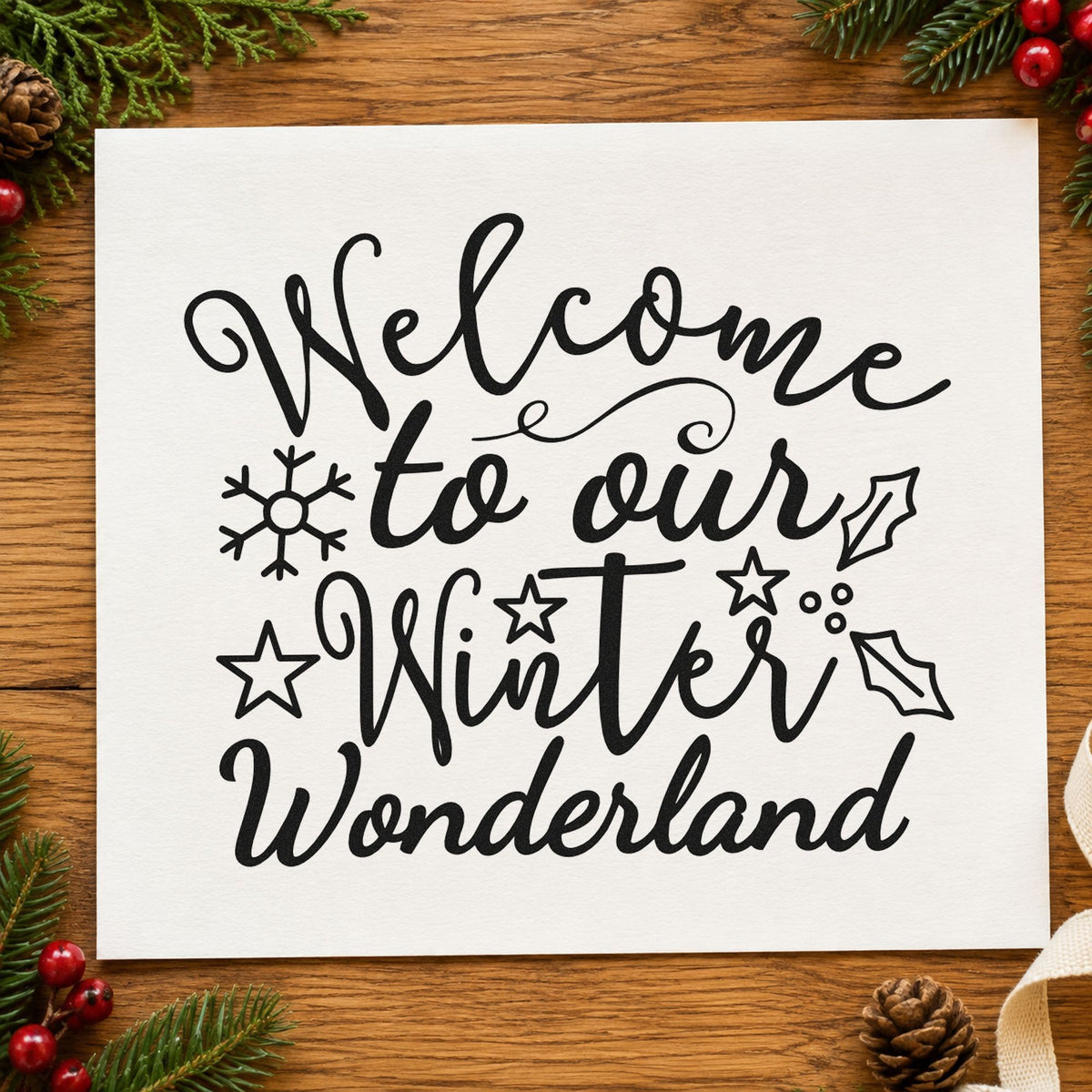 Welcome Winter Wonderland PSI Pre-Inked Stamp in use 9