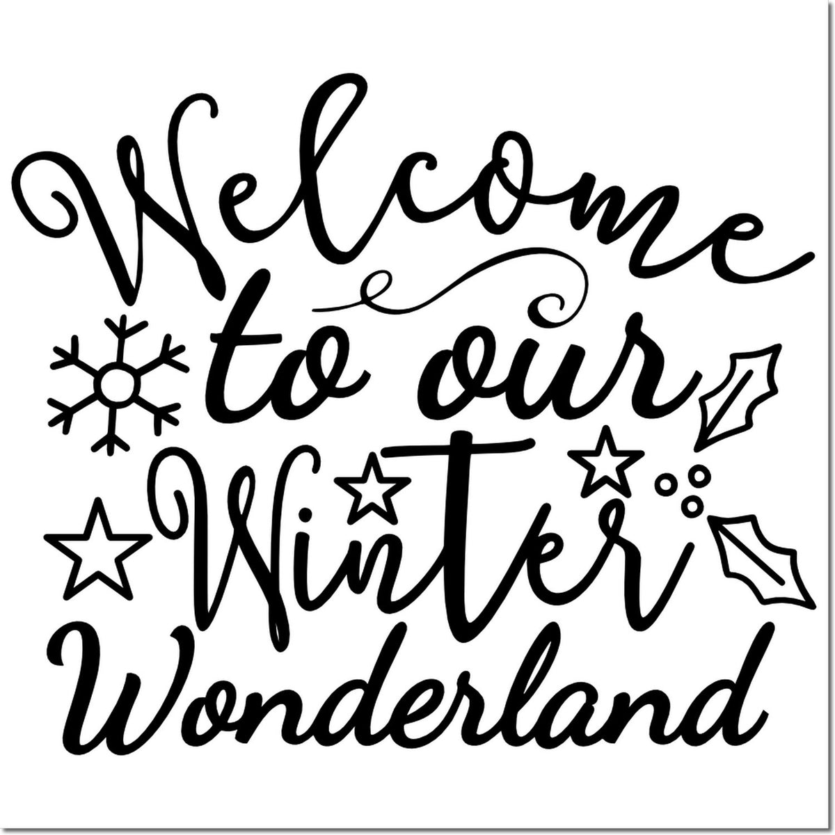 Welcome to our Winter Wonderland rubber stamp design with snowflakes for holiday cards, crafts, and seasonal decor
