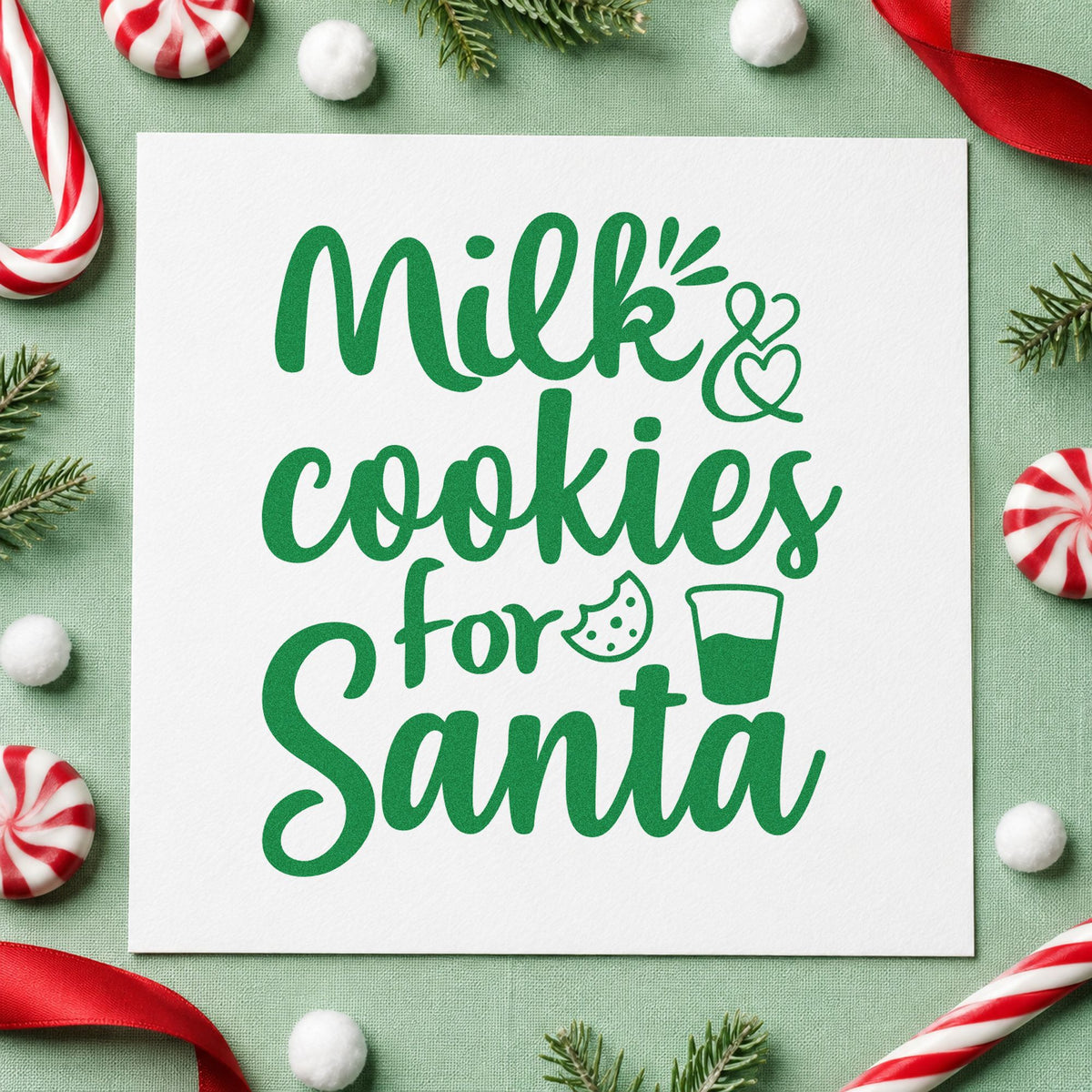 Milk And Cookies For Santa Self-Inking Stamp in use 3