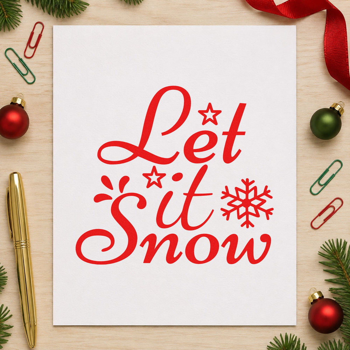 Let It Snow Hand Stamp – Duo in use 5