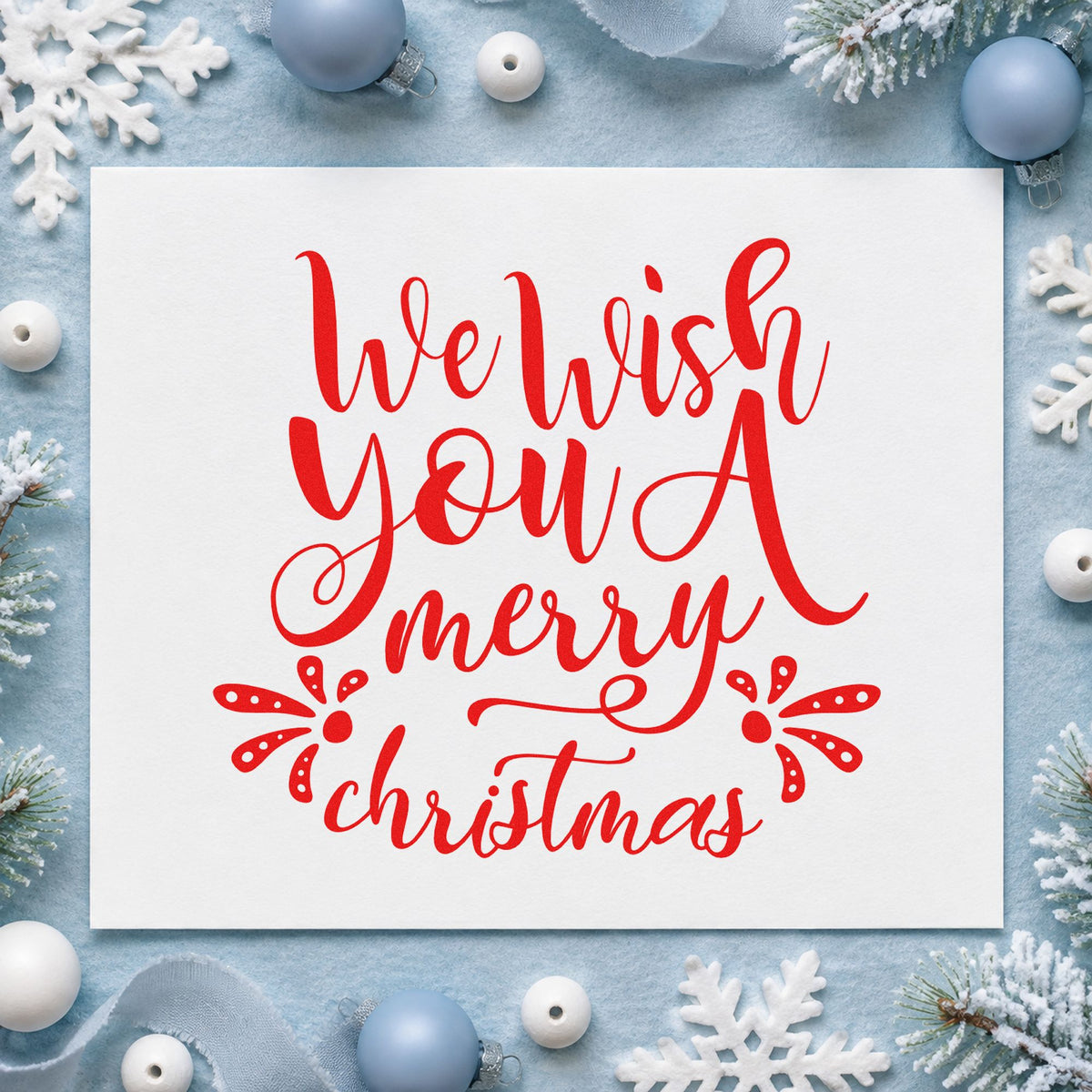 We Wish You A Merry Christmas Rubber Stamp – Duo Hand in use 5