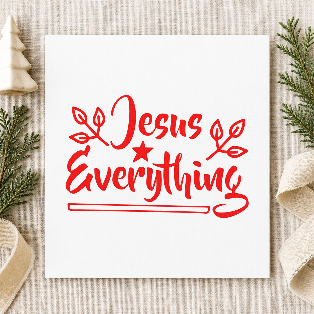 Jesus Everything Star And Leaves PSI Pre-Inked Stamp in use 7